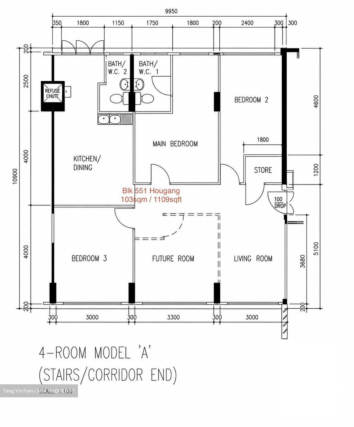 Blk 551 Hougang Street 51 (Hougang), HDB 4 Rooms #588665231